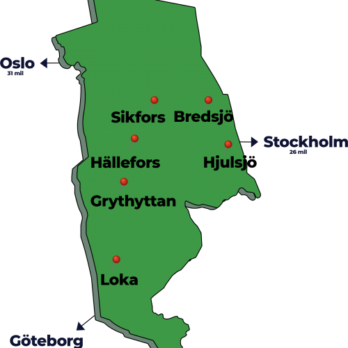 Karta Hällefors kommun
